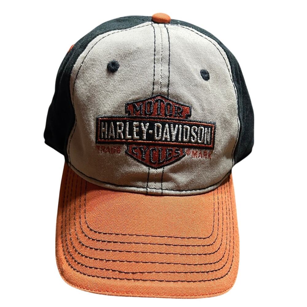 Harley Davidson Bossier City Orange and black baseball hat